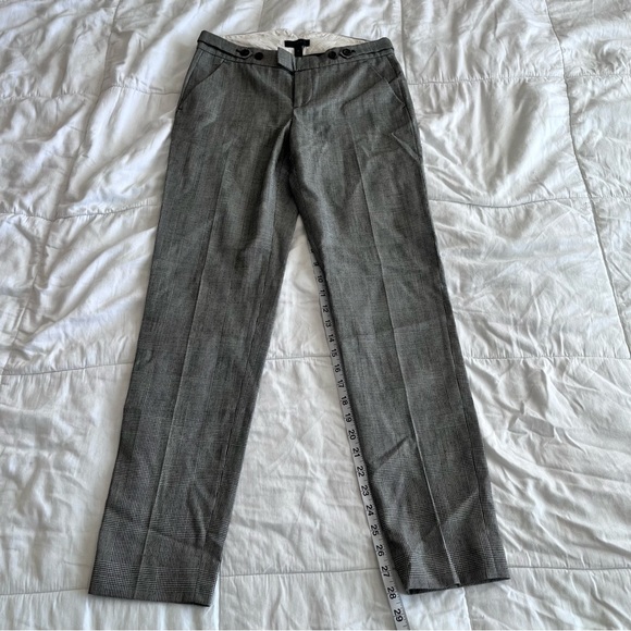 J. Crew Black/White Plaid Wool Dress Pants. Straight Leg. Mid-Rise. Size 0 - Picture 3 of 8